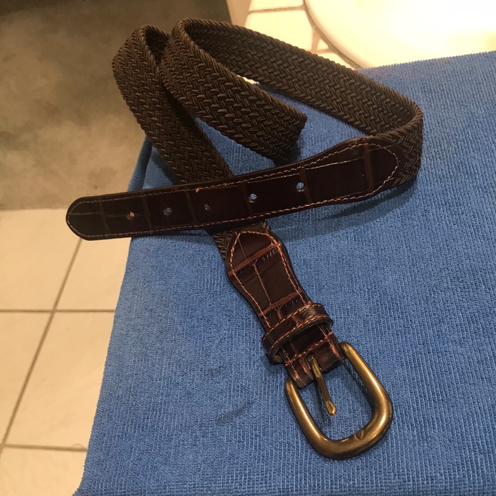 USA leather & braided stretch 36/W great used conditions brown color